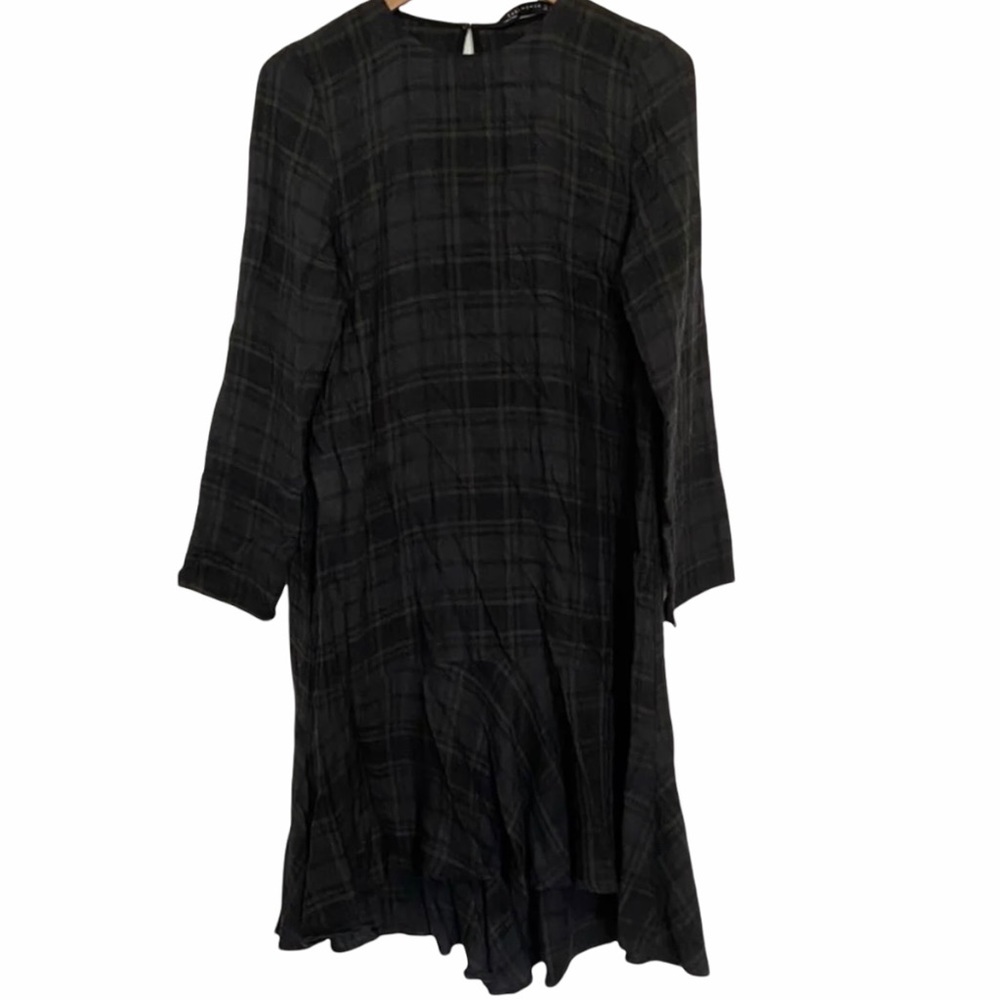 Zara Woman Wool Holiday Tartan Plaid Dress Medium
